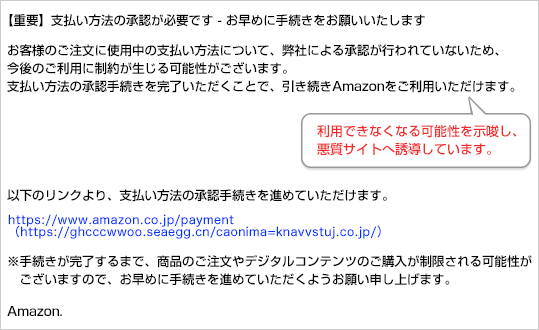 Amazonを騙った迷惑メール