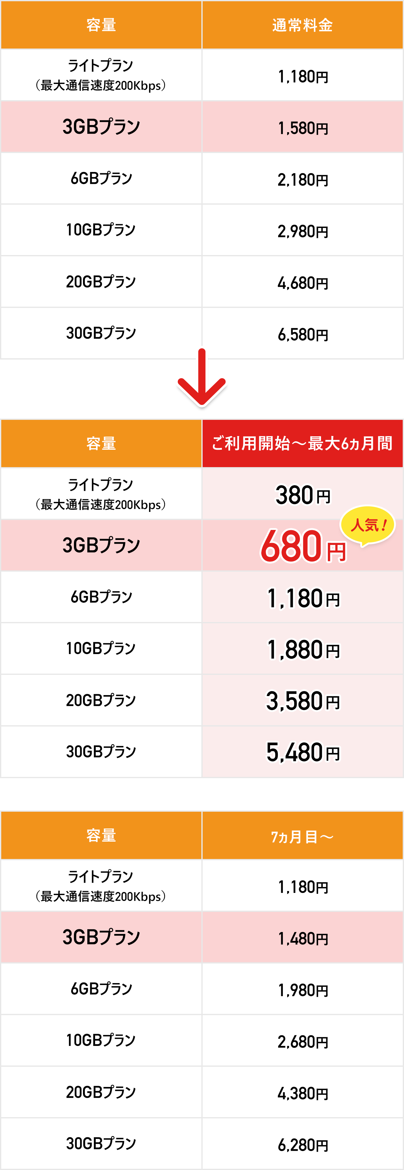 データ通信+音声通話/SMS