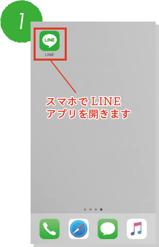 1スマホでLINEアプリを開きます